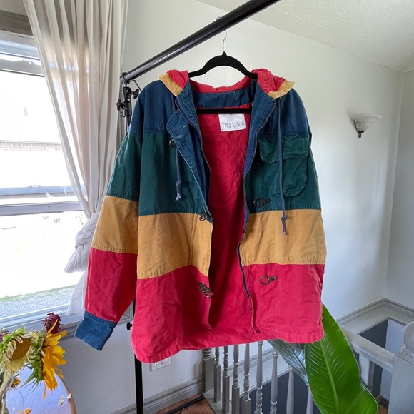 💛💙❤️90s Colour Block Jacket❤️💙💛 - Picture 2 of 4